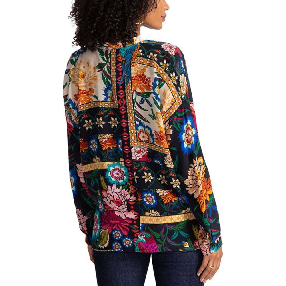 Johnny Was Womens Audrey Silk Shirt - Picture 2 of 3